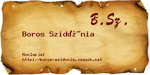 Boros Szidónia névjegykártya