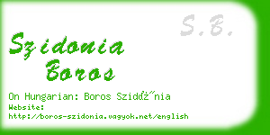 szidonia boros business card